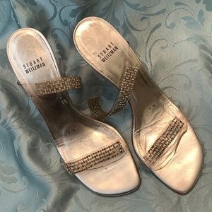 Stuart Weitzman Rhinestone Clear Heeled Sandals